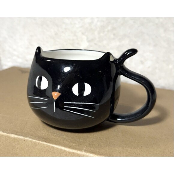 Halloween Stoneware Figural Black Cat Mug -  15.5 oz 2024 Hyde & EEK - NEW - Picture 3 of 6